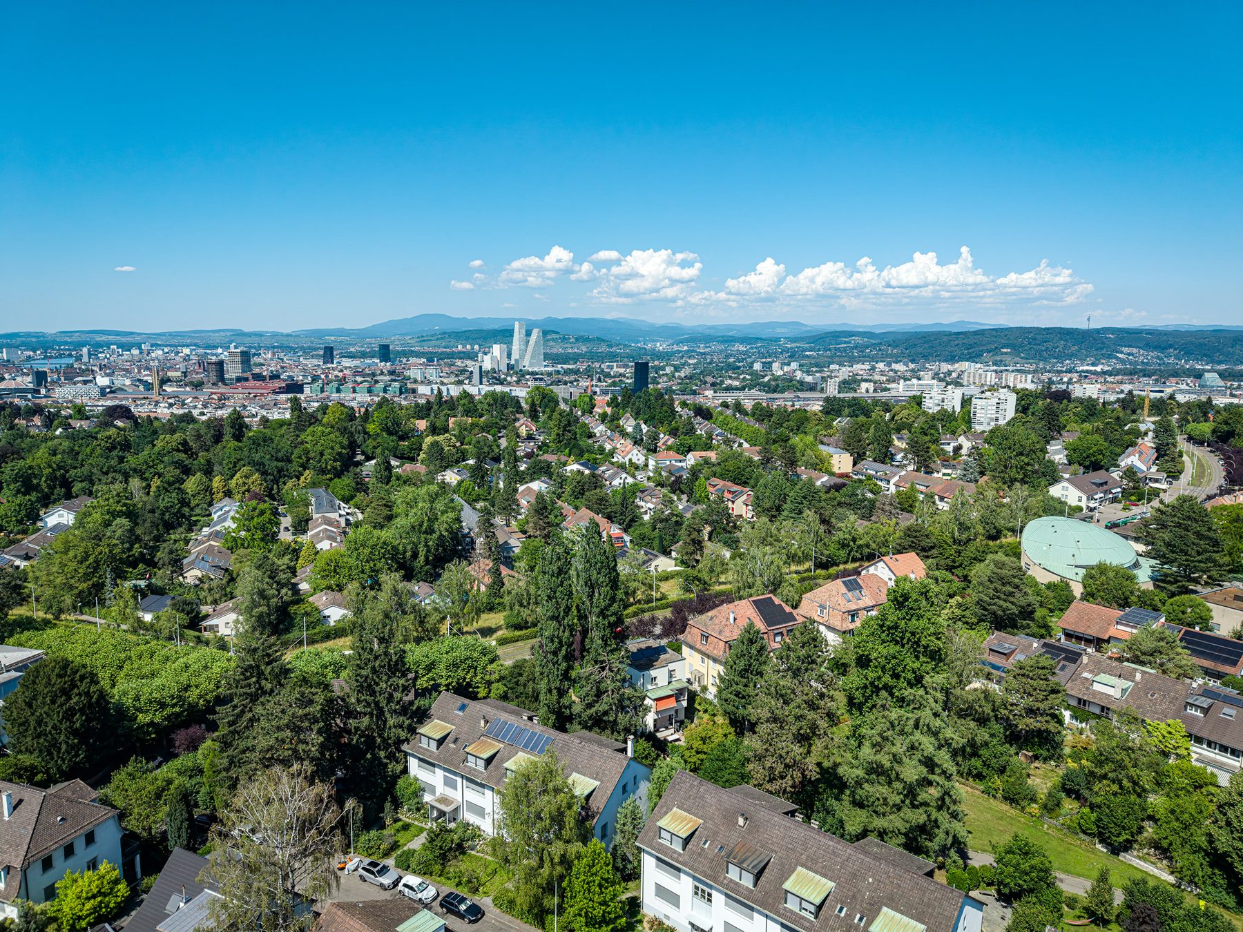Blick über Basel vom Bruderholz